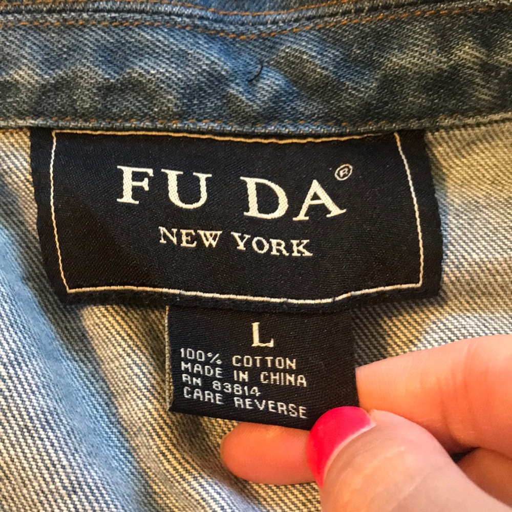 FU DA jean jacket size large - Picture 2 of 6
